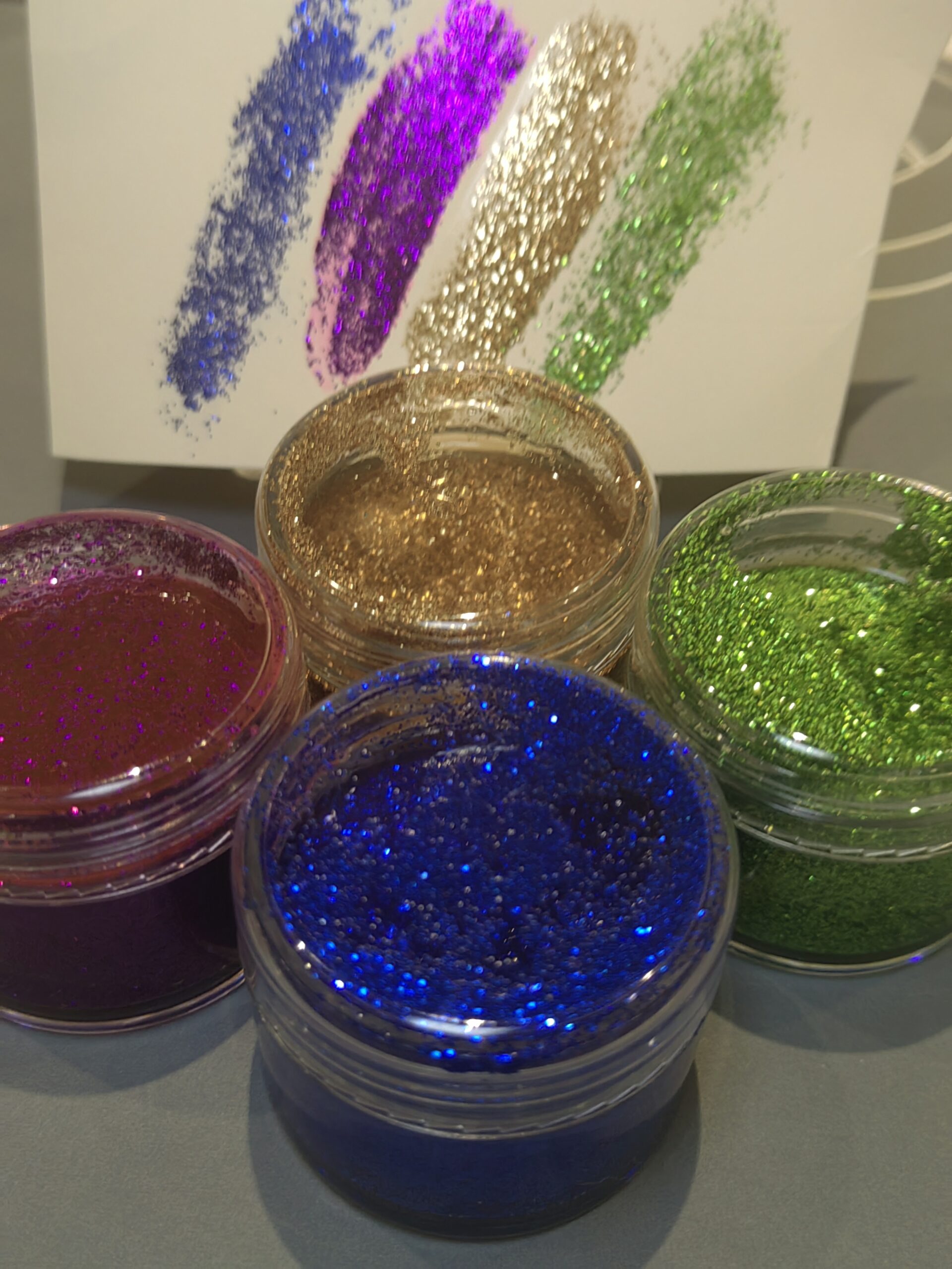 Hand-made glitter paste (with glue/4 colors)