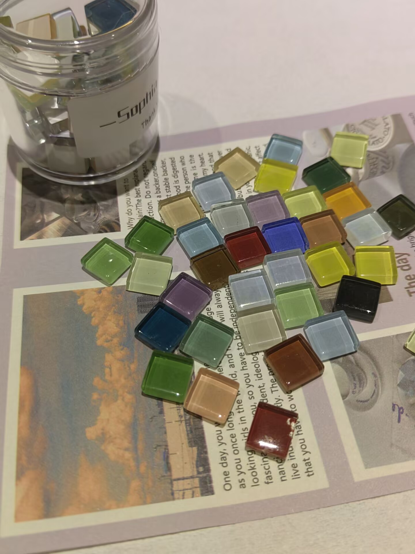 Mini colored tiles